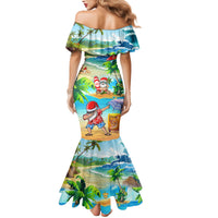 Guam Christmas Family Matching Mermaid Dress and Hawaiian Shirt Santa Claus Beach and Wave DT02 - Polynesian Pride