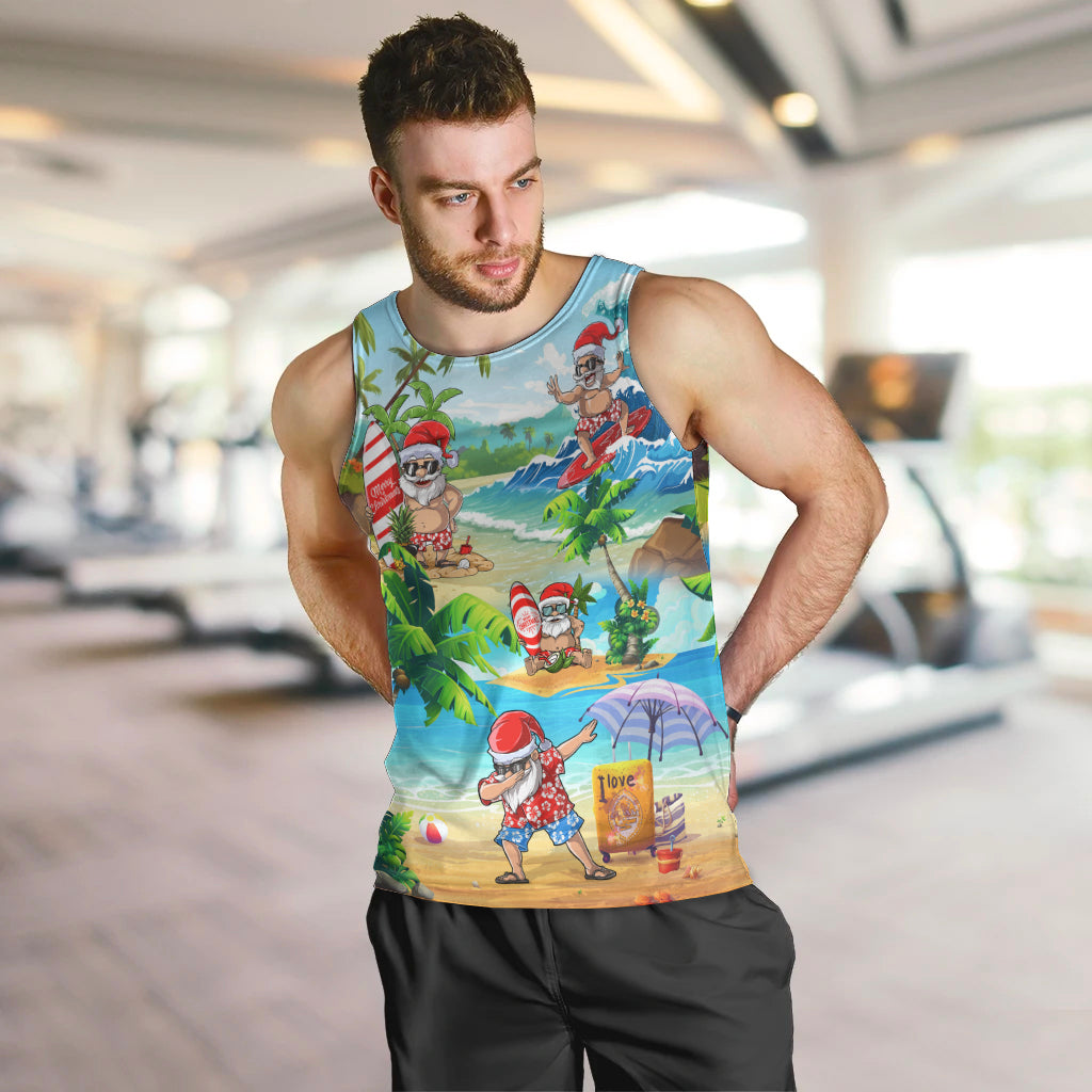 Guam Christmas Men Tank Top Santa Claus Beach and Wave DT02 - Polynesian Pride