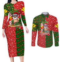 Hawaii Christmas Couples Matching Long Sleeve Bodycon Dress and Long Sleeve Button Shirts Mele Kalikimaka Kanaka Maoli DT02 Art - Polynesian Pride