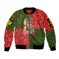 Hawaii Christmas Sleeve Zip Bomber Jacket Mele Kalikimaka Kanaka Maoli DT02 Unisex Art - Polynesian Pride