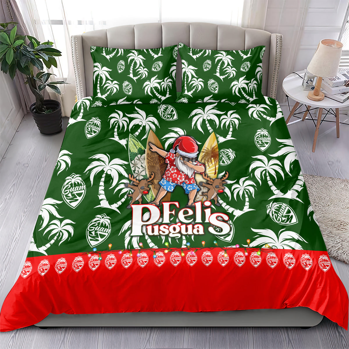Guam Christmas Bedding Set Felis Pusgua Tropical Xmas Patterns DT02 - Polynesian Pride