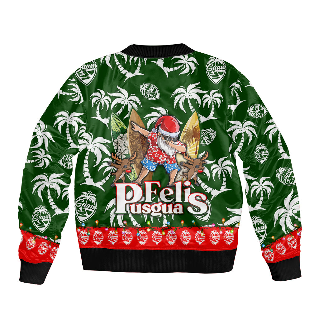Guam Christmas Bomber Jacket Felis Pusgua Tropical Xmas Patterns DT02 - Polynesian Pride