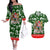 Guam Christmas Couples Matching Off The Shoulder Long Sleeve Dress and Hawaiian Shirt Felis Pusgua Tropical Xmas Patterns DT02 Green - Polynesian Pride