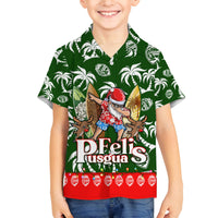 Guam Christmas Family Matching Summer Maxi Dress and Hawaiian Shirt Felis Pusgua Tropical Xmas Patterns DT02 Son's Shirt Green - Polynesian Pride