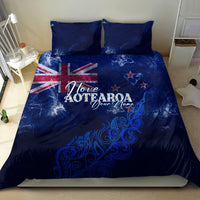 Personalised New Zealand Bedding Set Aotearoa Map Silver Fern DT02 - Polynesian Pride