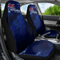 Personalised New Zealand Car Seat Cover Aotearoa Map Silver Fern DT02 - Polynesian Pride