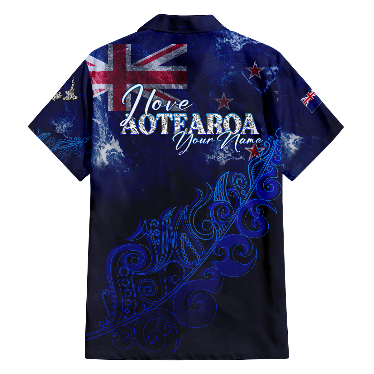 Personalised New Zealand Family Matching Off Shoulder Short Dress and Hawaiian Shirt Aotearoa Map Silver Fern DT02 - Polynesian Pride