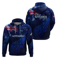 Personalised New Zealand Hoodie Aotearoa Map Silver Fern DT02 - Polynesian Pride