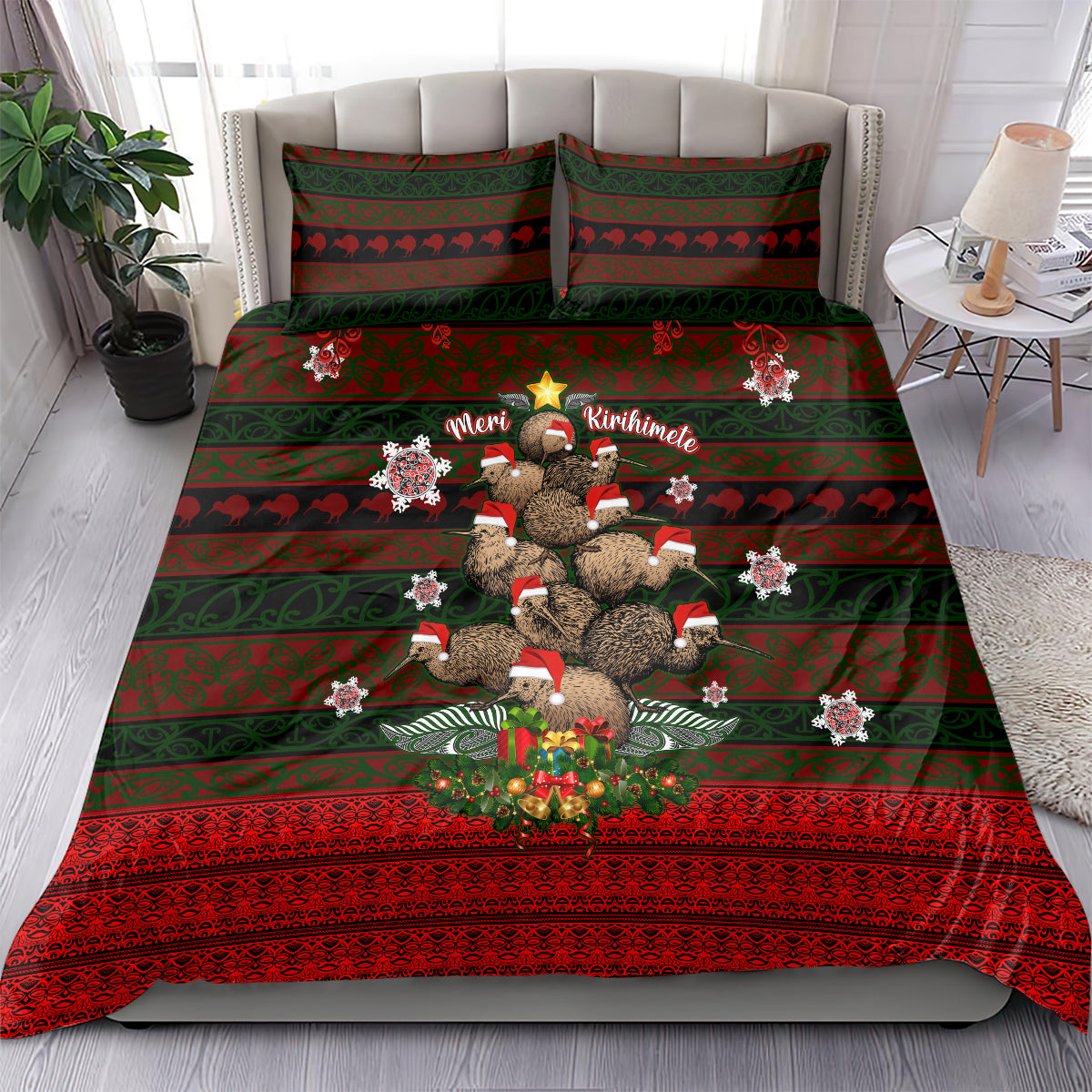 Meri Kirihimete New Zealand Bedding Set Christmas Kiwi Maori DT02 - Polynesian Pride