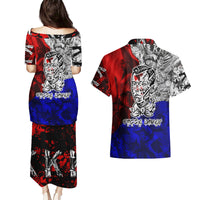 Philippines Bonifacio Day Couples Matching Puletasi Dress and Hawaiian Shirt DT02 - Polynesian Pride