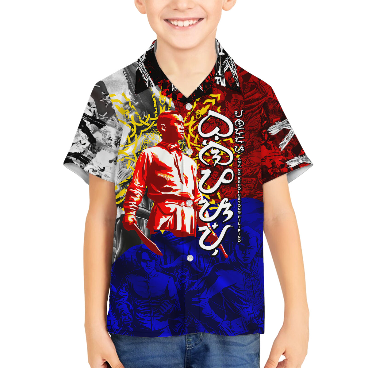 Philippines Bonifacio Day Family Matching Tank Maxi Dress and Hawaiian Shirt DT02 Son's Shirt Art - Polynesian Pride