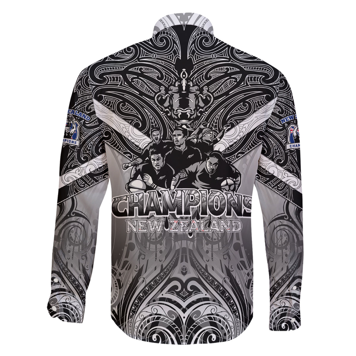 New Zealand Family Matching Puletasi Dress and Hawaiian Shirt Rugby Aotearoa Champions DT02 - Polynesian Pride