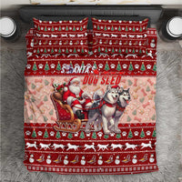 Dog Sled Christmas Bedding Set Husky Sleigh Ride Design - Polynesian Pride
