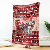 Dog Sled Christmas Blanket Husky Sleigh Ride Design - Polynesian Pride