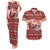 Dog Sled Christmas Couples Matching Tank Maxi Dress and Hawaiian Shirt Husky Sleigh Ride Design - Polynesian Pride