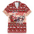 Dog Sled Christmas Family Matching Mermaid Dress and Hawaiian Shirt Husky Sleigh Ride Design - Polynesian Pride
