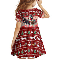 Dog Sled Christmas Family Matching Off The Shoulder Long Sleeve Dress and Hawaiian Shirt Husky Sleigh Ride Design - Polynesian Pride