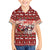 Dog Sled Christmas Family Matching Off The Shoulder Long Sleeve Dress and Hawaiian Shirt Husky Sleigh Ride Design - Polynesian Pride