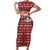 Dog Sled Christmas Family Matching Short Sleeve Bodycon Dress and Hawaiian Shirt Husky Sleigh Ride Design - Polynesian Pride