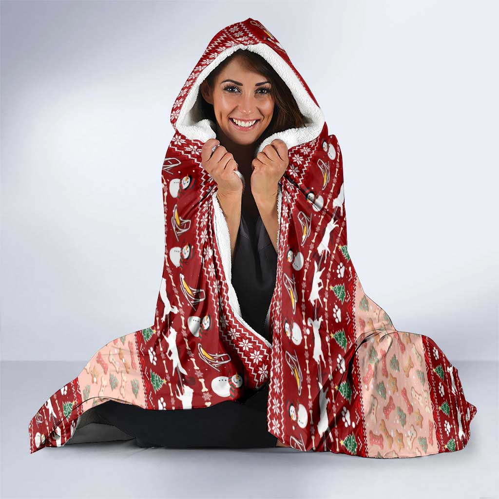 Dog Sled Christmas Hooded Blanket Husky Sleigh Ride Design - Polynesian Pride