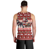Dog Sled Christmas Men Tank Top Husky Sleigh Ride Design - Polynesian Pride
