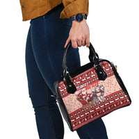 Dog Sled Christmas Shoulder Handbag Husky Sleigh Ride Design - Polynesian Pride