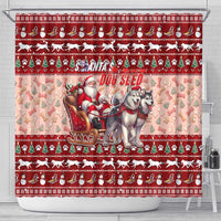 Dog Sled Christmas Shower Curtain Husky Sleigh Ride Design - Polynesian Pride