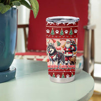 Dog Sled Christmas Tumbler Cup Husky Sleigh Ride Design - Polynesian Pride