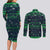 Merry Christmas New Zealand Couples Matching Long Sleeve Bodycon Dress and Long Sleeve Button Shirt Xmas Travel Map - Polynesian Pride