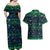 Merry Christmas New Zealand Couples Matching Off Shoulder Maxi Dress and Hawaiian Shirt Xmas Travel Map - Polynesian Pride