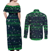 Merry Christmas New Zealand Couples Matching Off Shoulder Maxi Dress and Long Sleeve Button Shirt Xmas Travel Map - Polynesian Pride