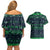 Merry Christmas New Zealand Couples Matching Off Shoulder Short Dress and Hawaiian Shirt Xmas Travel Map - Polynesian Pride