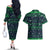 Merry Christmas New Zealand Couples Matching Off The Shoulder Long Sleeve Dress and Hawaiian Shirt Xmas Travel Map - Polynesian Pride