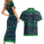 Merry Christmas New Zealand Couples Matching Short Sleeve Bodycon Dress and Hawaiian Shirt Xmas Travel Map - Polynesian Pride