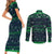 Merry Christmas New Zealand Couples Matching Short Sleeve Bodycon Dress and Long Sleeve Button Shirt Xmas Travel Map - Polynesian Pride