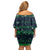 Merry Christmas New Zealand Family Matching Off Shoulder Short Dress and Hawaiian Shirt Xmas Travel Map - Polynesian Pride