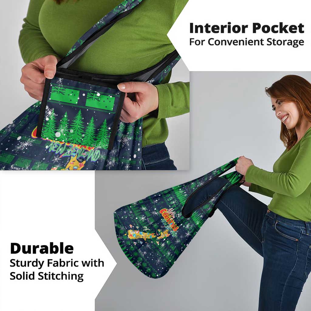 Merry Christmas New Zealand Grocery Bag Xmas Travel Map - Polynesian Pride