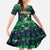 Merry Christmas New Zealand Kid Short Sleeve Dress Xmas Travel Map - Polynesian Pride