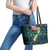 Merry Christmas New Zealand Leather Tote Bag Xmas Travel Map - Polynesian Pride