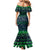 Merry Christmas New Zealand Mermaid Dress Xmas Travel Map - Polynesian Pride