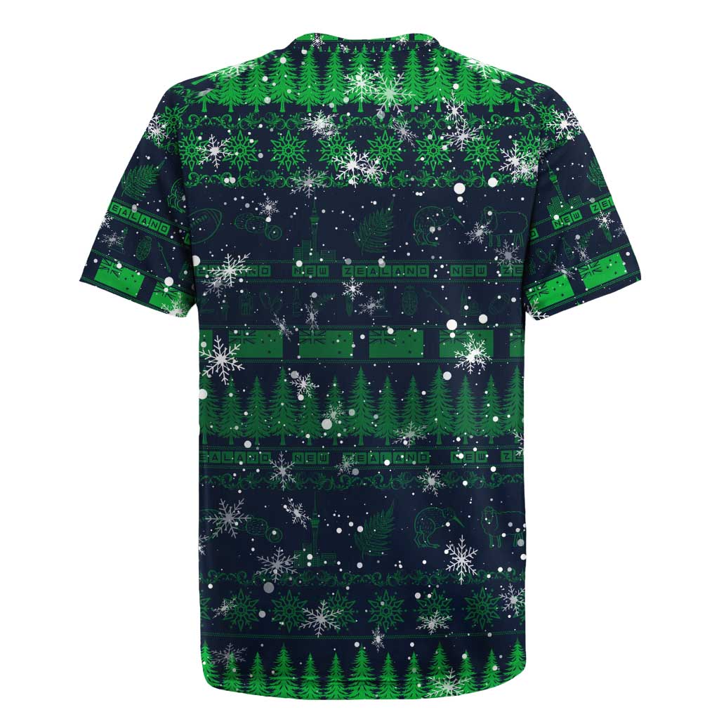 Merry Christmas New Zealand Rugby Jersey Xmas Travel Map - Polynesian Pride