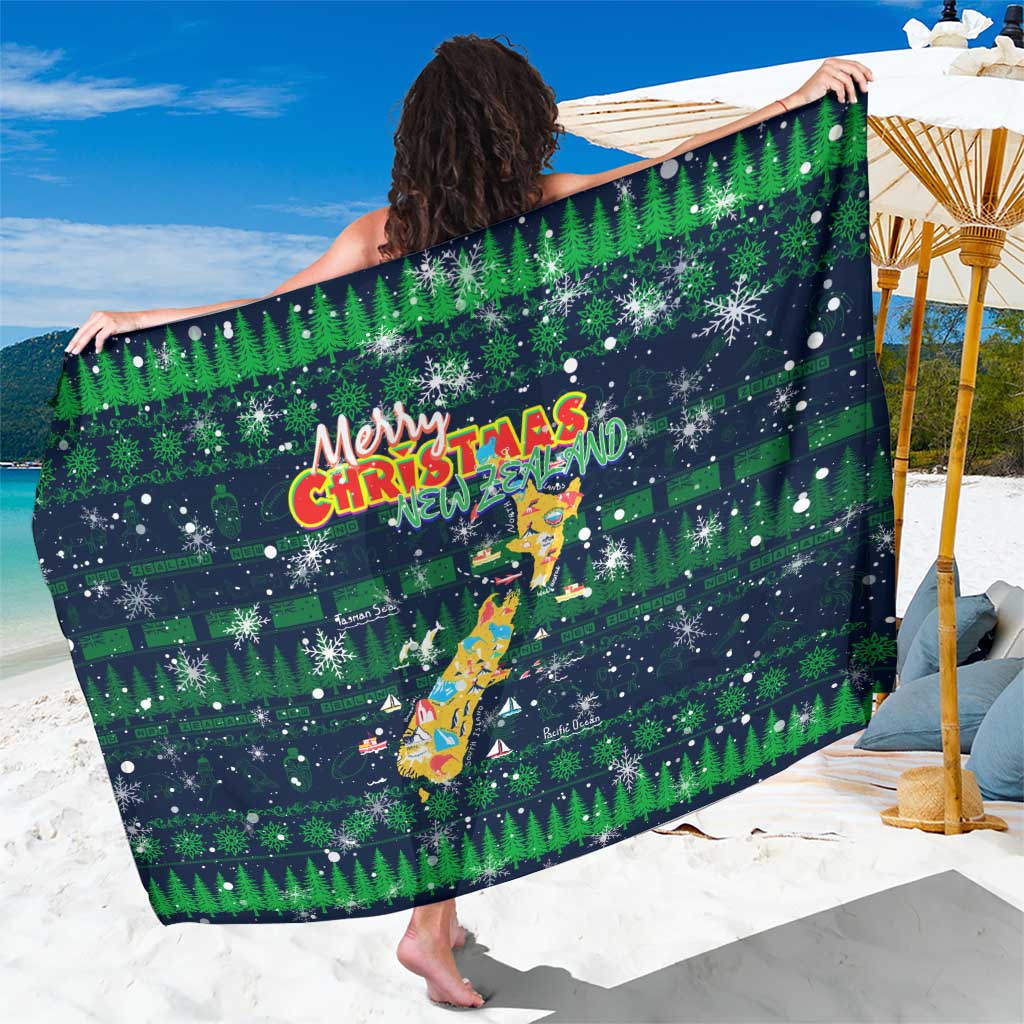 Merry Christmas New Zealand Sarong Xmas Travel Map - Polynesian Pride