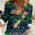 Merry Christmas New Zealand Women Casual Shirt Xmas Travel Map - Polynesian Pride
