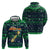 Merry Christmas New Zealand Zip Hoodie Xmas Travel Map - Polynesian Pride