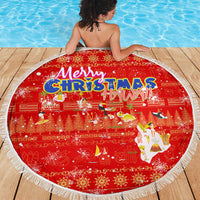 Merry Christmas Hawaii Beach Blanket Xmas Travel Map - Polynesian Pride