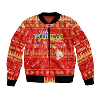 Merry Christmas Hawaii Bomber Jacket Xmas Travel Map - Polynesian Pride