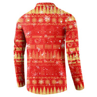 Merry Christmas Hawaii Button Sweatshirt Xmas Travel Map - Polynesian Pride