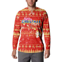 Merry Christmas Hawaii Button Sweatshirt Xmas Travel Map - Polynesian Pride