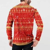 Merry Christmas Hawaii Button Sweatshirt Xmas Travel Map - Polynesian Pride