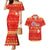 Merry Christmas Hawaii Couples Matching Mermaid Dress and Hawaiian Shirt Xmas Travel Map - Polynesian Pride